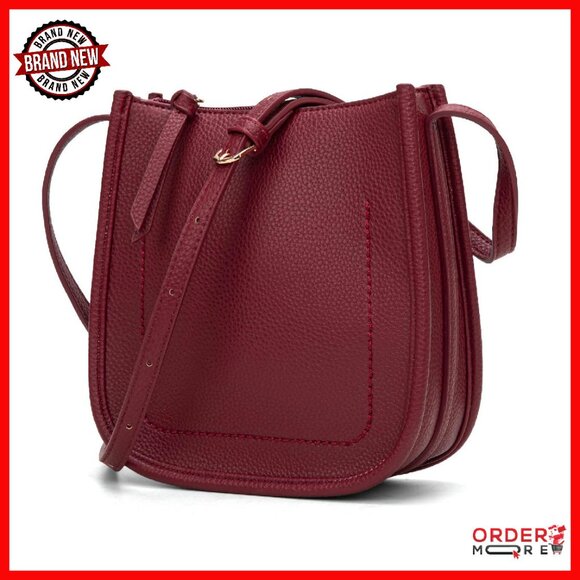 Vegan Leather Crossbody Bag with Adjustable Strap & Multiple Pockets - Picture 1 of 7